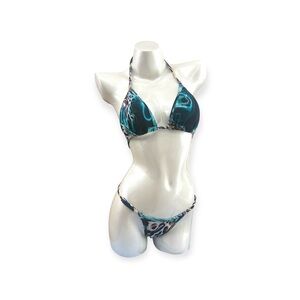 Competition prep Teal Animal print Bikini Set posing suit
